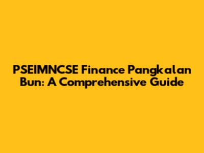 PSEIMNCSE Finance Pangkalan Bun: A Comprehensive Guide