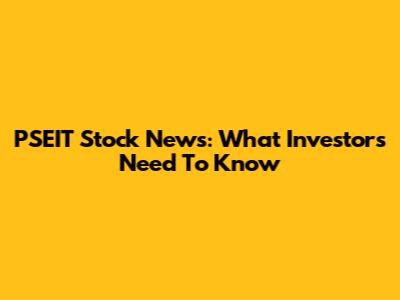 PSEIT Stock News: What Investors Need To Know