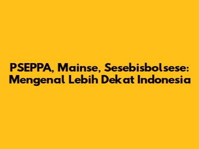 PSEPPA, Mainse, Sesebisbolsese: Mengenal Lebih Dekat Indonesia