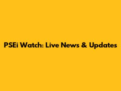PSEi Watch: Live News & Updates