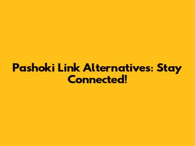 Pashoki Link Alternatives: Stay Connected!