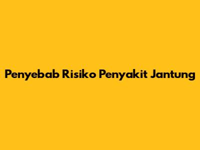 Penyebab Risiko Penyakit Jantung