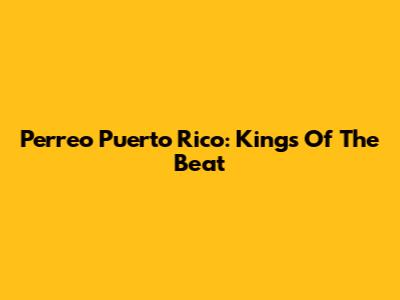 Perreo Puerto Rico: Kings Of The Beat