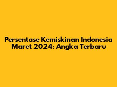 Persentase Kemiskinan Indonesia Maret 2024: Angka Terbaru