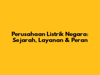 Perusahaan Listrik Negara: Sejarah, Layanan & Peran