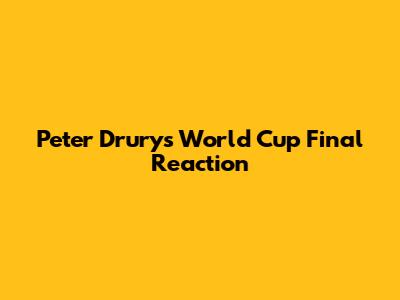 Peter Drury's World Cup Final Reaction