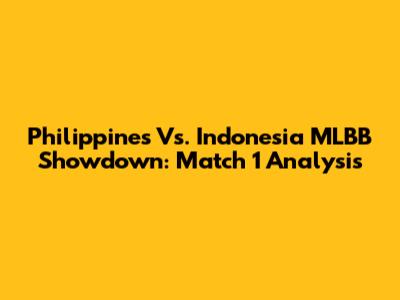 Philippines Vs. Indonesia MLBB Showdown: Match 1 Analysis
