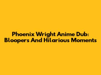 Phoenix Wright Anime Dub: Bloopers And Hilarious Moments