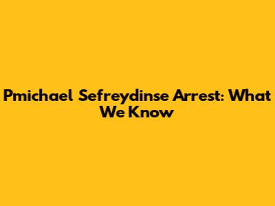 Pmichael Sefreydinse Arrest: What We Know