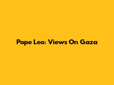 Pope Leo: Views On Gaza