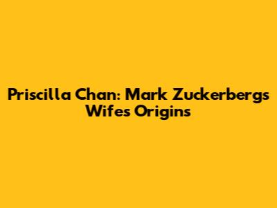Priscilla Chan: Mark Zuckerberg's Wife's Origins