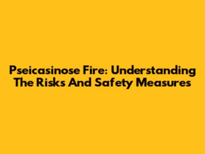 Pseicasinose Fire: Understanding The Risks And Safety Measures
