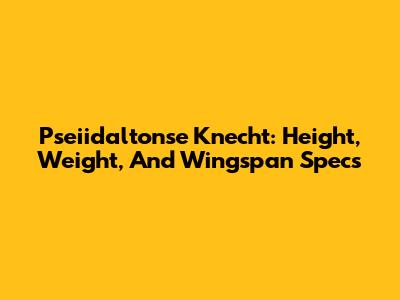 Pseiidaltonse Knecht: Height, Weight, And Wingspan Specs