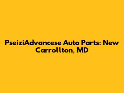 PseiziAdvancese Auto Parts: New Carrollton, MD