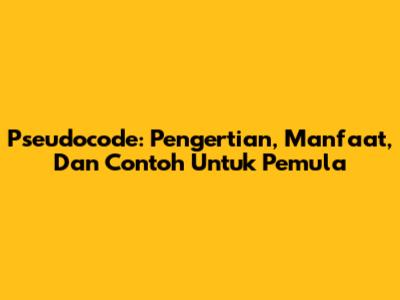 Pseudocode: Pengertian, Manfaat, Dan Contoh Untuk Pemula