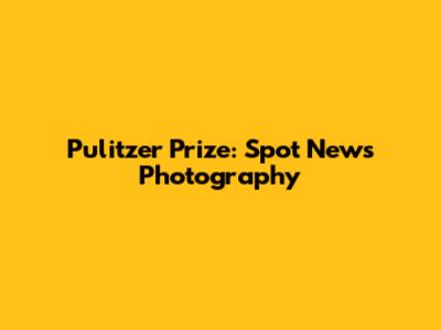 Pulitzer Prize: Spot News Photography