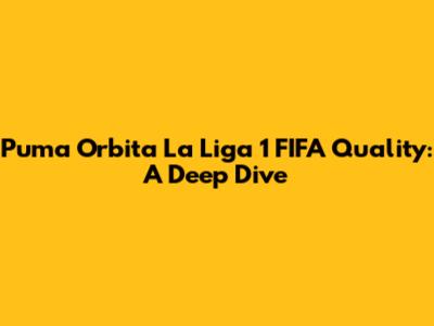 Puma Orbita La Liga 1 FIFA Quality: A Deep Dive