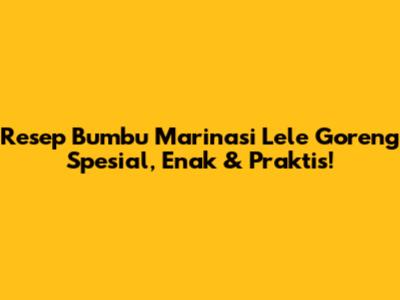 Resep Bumbu Marinasi Lele Goreng Spesial, Enak & Praktis!