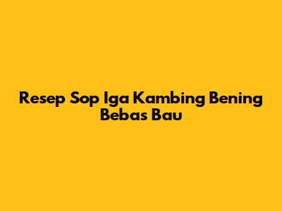 Resep Sop Iga Kambing Bening Bebas Bau