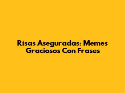 Risas Aseguradas: Memes Graciosos Con Frases