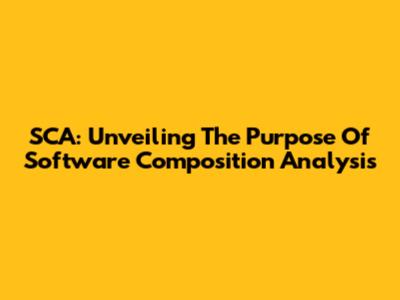 SCA: Unveiling The Purpose Of Software Composition Analysis