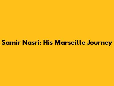 Samir Nasri: His Marseille Journey
