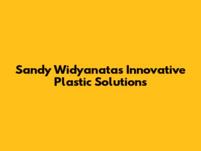 Sandy Widyanata's Innovative Plastic Solutions