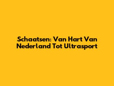 Schaatsen: Van "Hart Van Nederland" Tot Ultrasport
