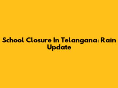 School Closure In Telangana: Rain Update