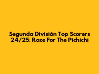Segunda División Top Scorers 24/25: Race For The Pichichi