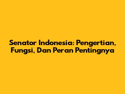 Senator Indonesia: Pengertian, Fungsi, Dan Peran Pentingnya