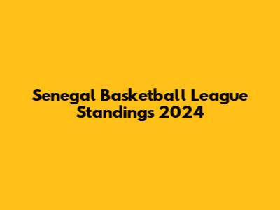 Senegal Basketball League Standings 2024