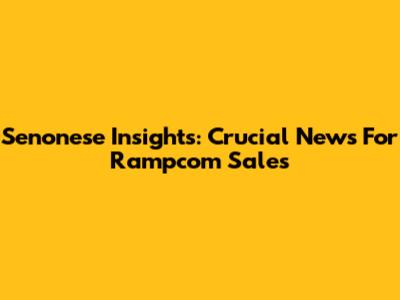 Senonese Insights: Crucial News For Rampcom Sales