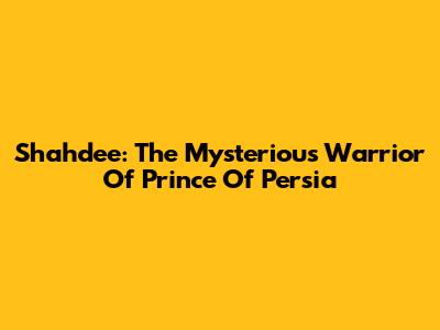 Shahdee: The Mysterious Warrior Of Prince Of Persia