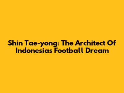 Shin Tae-yong: The Architect Of Indonesia's Football Dream
