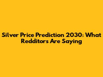 Silver Price Prediction 2030: What Redditors Are Saying
