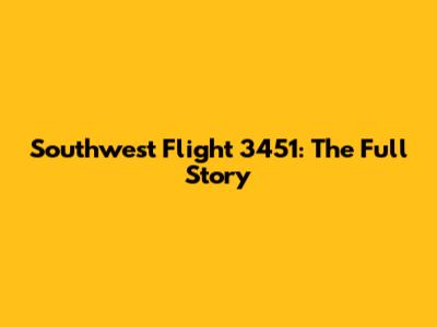Southwest Flight 3451: The Full Story