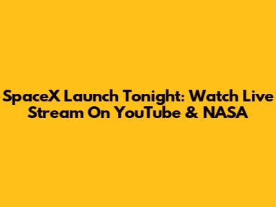 SpaceX Launch Tonight: Watch Live Stream On YouTube & NASA
