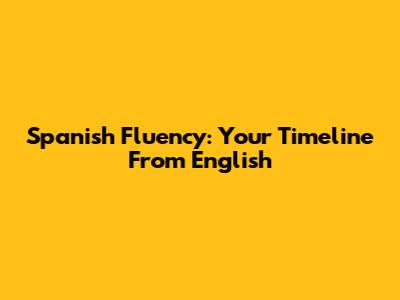 Spanish Fluency: Your Timeline From English