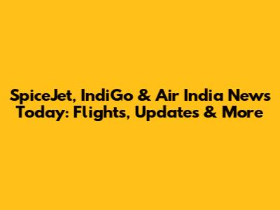 SpiceJet, IndiGo & Air India News Today: Flights, Updates & More