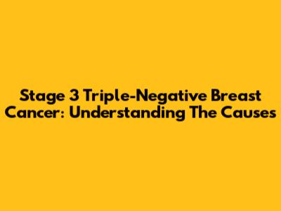 Stage 3 Triple-Negative Breast Cancer: Understanding The Causes