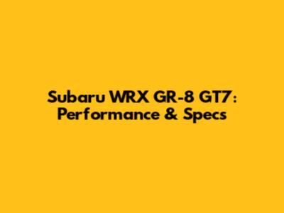 Subaru WRX GR-8 GT7: Performance & Specs