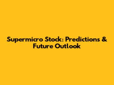 Supermicro Stock: Predictions & Future Outlook