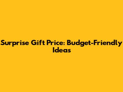 Surprise Gift Price: Budget-Friendly Ideas