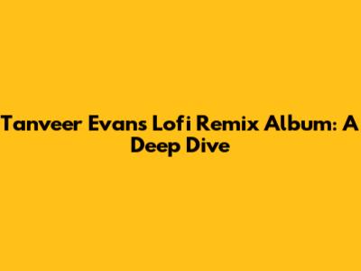Tanveer Evan's Lofi Remix Album: A Deep Dive