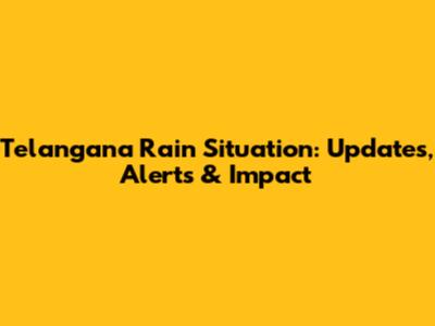 Telangana Rain Situation: Updates, Alerts & Impact