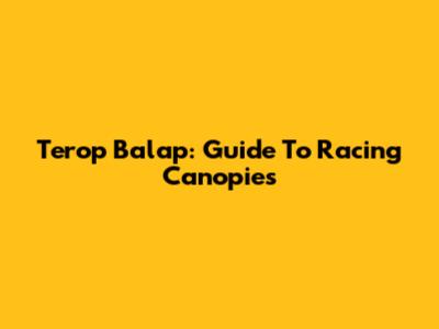 Terop Balap: Guide To Racing Canopies