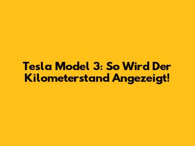 Tesla Model 3: So Wird Der Kilometerstand Angezeigt!
