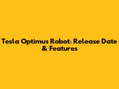 Tesla Optimus Robot: Release Date & Features