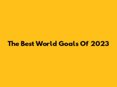 The Best World Goals Of 2023